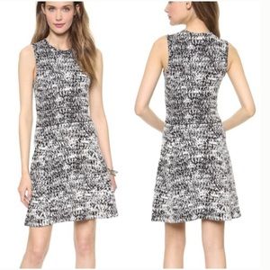 Theory Alancy C Tweedscape Fit & Flare Tunic Drop Waist Knit Sweater Dress - S